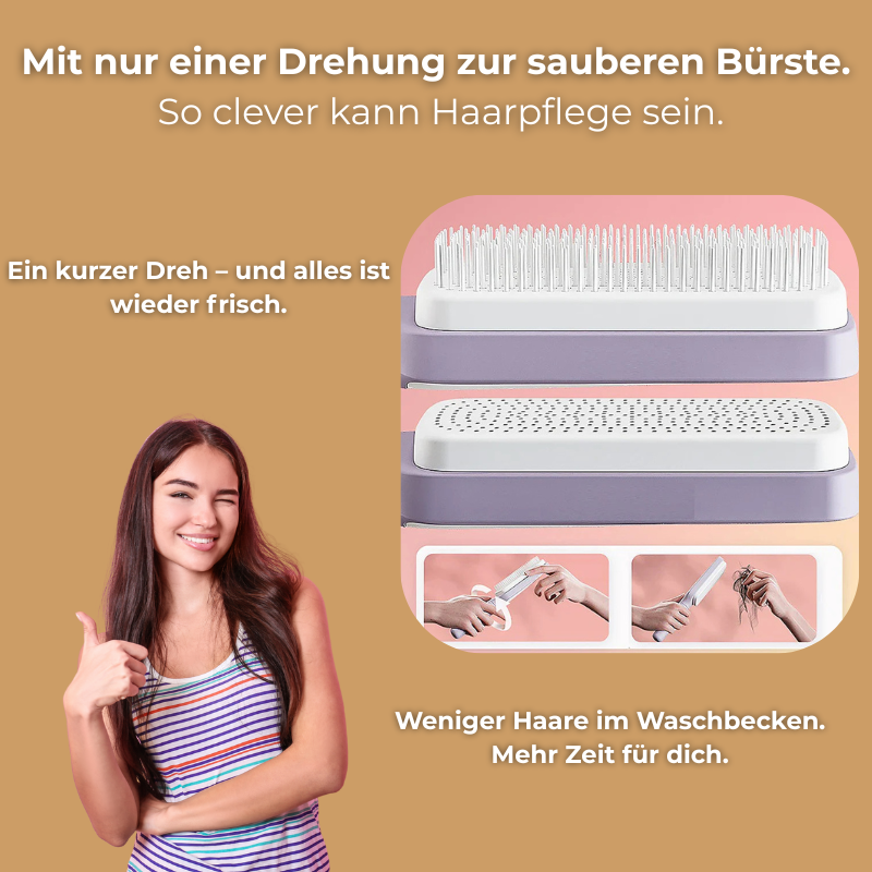 CleanBrush Pro! Selbst reinigende Haar bürste Schnell-Hygienisch-Praktisch