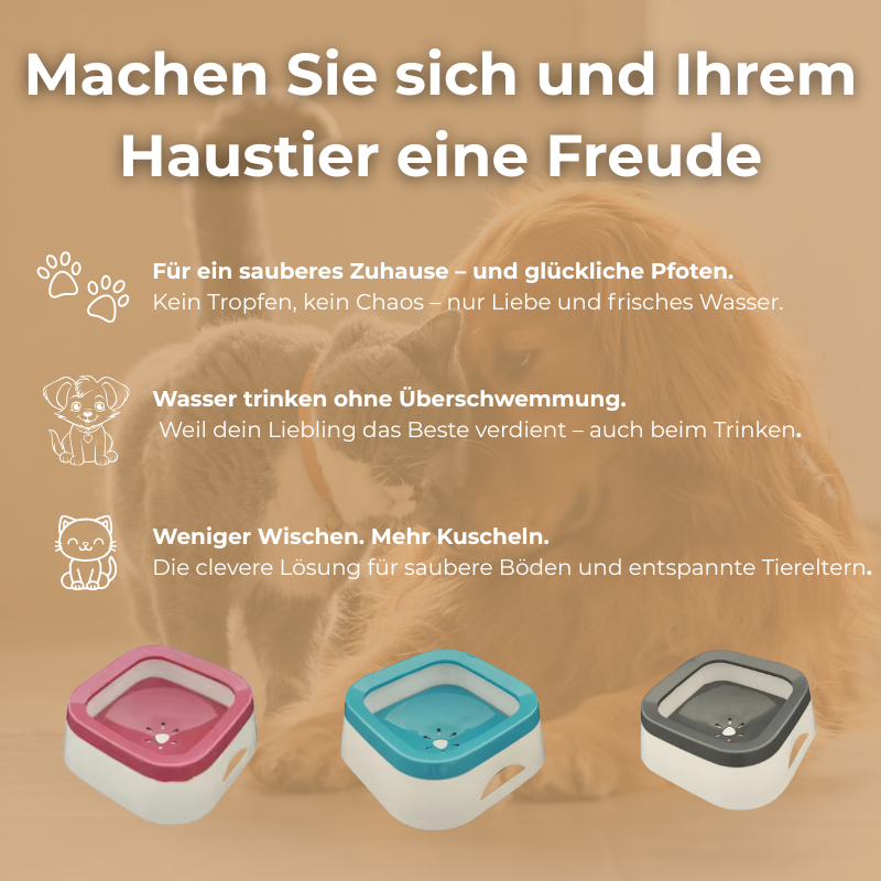 SplashGuard Bowl – Der tropffreie Wassernapf für saubere Böden